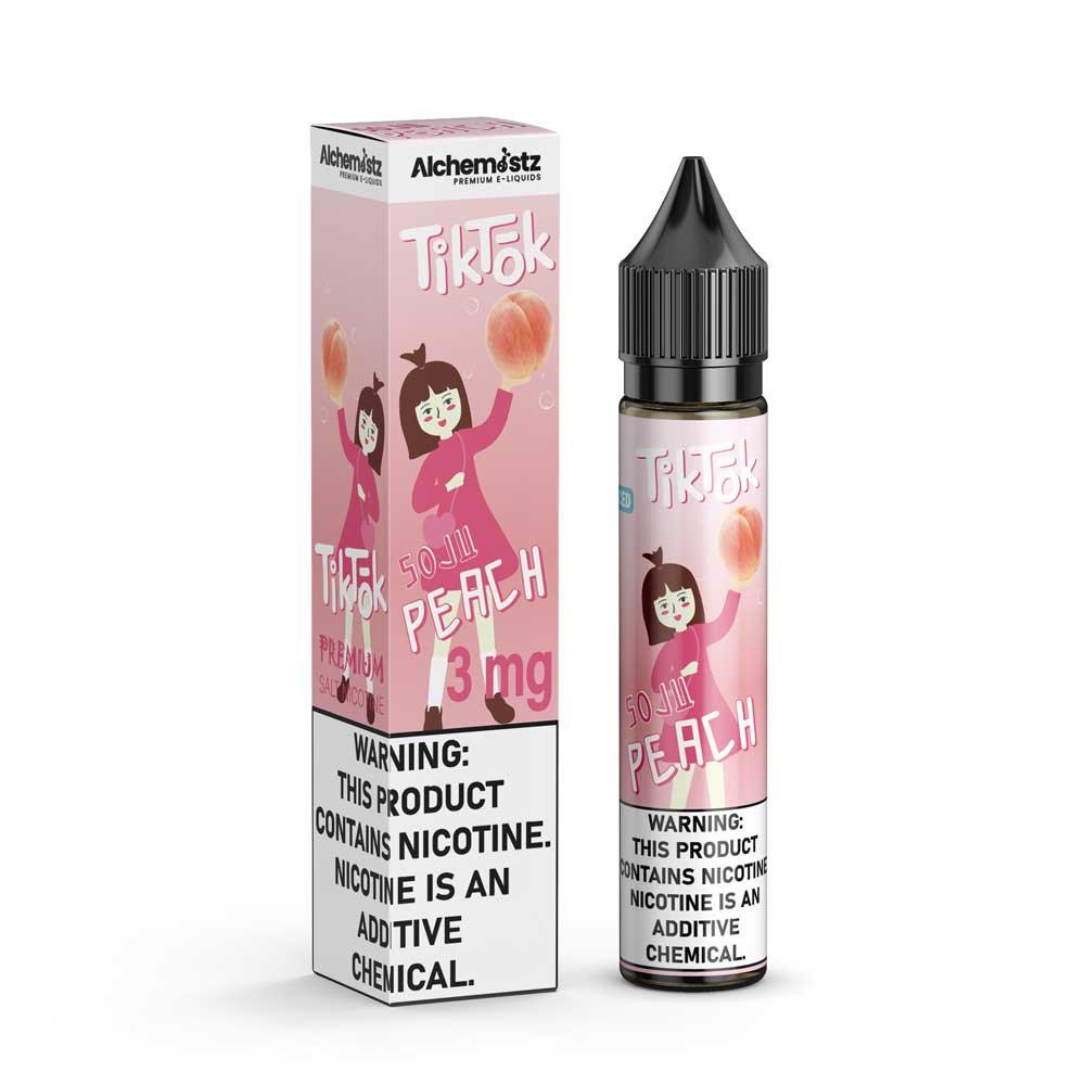 น้ำยาฟรีเบส - TikTok - 30ml-น้ำยาบุหรี่ไฟฟ้า-TikTok E-Liquid-Soju Peach-3mg-Vape Haus