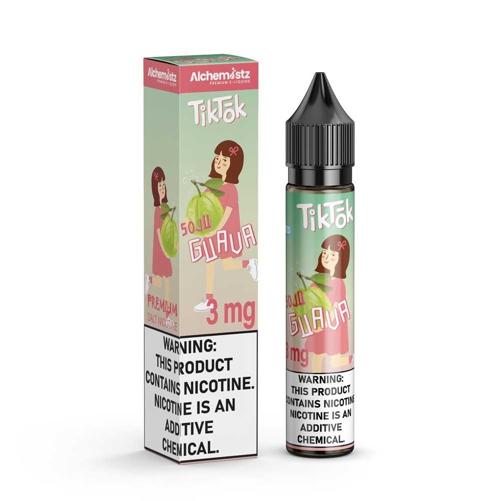 น้ำยาฟรีเบส - TikTok - 30ml-น้ำยาบุหรี่ไฟฟ้า-TikTok E-Liquid-Soju Guava-3mg-Vape Haus